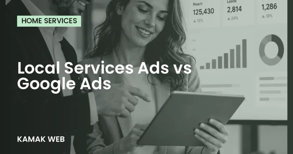 
<p class="kw-lead wp-block-paragraph">A cleaner who buys clicks pays for every curious visitor. A cleaner on Local Services Ads pays for the lead. Same city, same customer, different way of paying, and the choice can decide whether a month of advertising is profit or a bill.</p>



<div class="wp-block-group kw-callout"><div class="wp-block-group__inner-container is-layout-flow wp-block-group-is-layout-flow">
<p class="kw-tag wp-block-paragraph">Short version</p>



<p class="wp-block-paragraph">Local Services Ads put your name, reviews and a “Google screened” style badge at the top and charge per qualified lead. Search ads give you more control and cost per click. Most home-service businesses should start with Local Services Ads where available and add search ads for services they do not cover.</p>
</div></div>



<h2 id="numbers" class="wp-block-heading">What these searches cost, from Google</h2>



<p class="wp-block-paragraph">Keyword Planner, US. Prices are Google’s own top-of-page bid estimates for search ads.</p>



<figure class="wp-block-table"><table><thead><tr><th>Search</th><th>Searches a month (US)</th><th>Google est. top-of-page click</th></tr></thead><tbody><tr><td>maid service near me</td><td>100K to 1M</td><td>about $4 to $17</td></tr><tr><td>house cleaning near me</td><td>10K to 100K</td><td>about $3 to $16</td></tr><tr><td>landscaping near me</td><td>10K to 100K</td><td>about $3 to $15</td></tr><tr><td>lawn care near me</td><td>10K to 100K</td><td>about $3 to $14</td></tr><tr><td>artificial turf installation</td><td>1K to 10K</td><td>about $3 to $30</td></tr></tbody></table></figure>



<p class="wp-block-paragraph">Those are click prices. In Local Services Ads you are charged per lead instead; Google describes how in its <a href="https://support.google.com/localservices/answer/7549288" target="_blank" rel="noopener">Local Services Ads help</a> and <a href="https://ads.google.com/local-services-ads/" target="_blank" rel="noopener">overview page</a>.</p>



<h2 id="difference" class="wp-block-heading">How the two actually differ</h2>



<figure class="wp-block-table"><table><thead><tr><th></th><th>Local Services Ads</th><th>Google Ads (search)</th></tr></thead><tbody><tr><td>You pay for</td><td>a lead (a call or message that meets Google’s rules)</td><td>each click</td></tr><tr><td>Where it shows</td><td>top of results, above search ads</td><td>below LSA, in the ad block</td></tr><tr><td>Control</td><td>less: categories, areas, hours and budget</td><td>more: keywords, pages, schedule, audiences</td></tr><tr><td>Trust signals</td><td>reviews, license or background checks where offered</td><td>what your ad and page say</td></tr><tr><td>Best for</td><td>calls from ready-to-hire customers</td><td>specific services, offers and seasonal pushes</td></tr></tbody></table></figure>



<p class="wp-block-paragraph">Neither one is better in every case. LSA is simple and lead-based; search ads are flexible and need steady management.</p>



<h2 id="start" class="wp-block-heading">What to do first</h2>



<ul class="wp-block-list">
<li>Claim and complete your Google Business Profile with real photos and service areas.</li>

<li>Apply for Local Services Ads if your category and city support it, and finish the checks Google asks for.</li>

<li>Set a weekly budget you can afford and watch the leads for quality (right area, right service).</li>

<li>Dispute leads that do not qualify; Google has a process for that.</li>

<li>Add search ads only for services LSA does not cover, such as turf, commercial cleaning contracts or seasonal programs.</li>
</ul>



<h2 id="pages" class="wp-block-heading">The page matters either way</h2>



<p class="wp-block-paragraph">A clean service page with prices as ranges, a short quote form and recent photos turns visitors from search ads into calls. For LSA the profile and reviews matter even more because that is what the customer sees.</p>



<h2 id="track" class="wp-block-heading">Measure the right thing</h2>



<p class="wp-block-paragraph">Count booked jobs and revenue per lead source, not leads alone. Ask on every call how the customer found you and log it.</p>



<h2 id="faq" class="wp-block-heading">Frequently asked questions</h2>



<h3 id="q1" class="wp-block-heading">Are Local Services Ads cheaper than Google Ads?</h3>



<p class="wp-block-paragraph">It depends on your category and city. LSA charges per lead, which can be cheaper if most of your leads convert, but it is not a guarantee. Compare cost per booked job.</p>



<h3 id="q2" class="wp-block-heading">Can I run both?</h3>



<p class="wp-block-paragraph">Yes. Many businesses run LSA for core services and search ads for specific offers.</p>



<h3 id="q3" class="wp-block-heading">Who needs a website then?</h3>



<p class="wp-block-paragraph">You still do. Many customers click through, and search ads need a landing page.</p>



<div class="wp-block-group kw-callout"><div class="wp-block-group__inner-container is-layout-flow wp-block-group-is-layout-flow">
<p class="kw-tag wp-block-paragraph">Not sure which one fits your service?</p>



<p class="wp-block-paragraph">Read our <a href="https://www.kamakweb.com/landscaping-cleaning-marketing-agency/">landscaping and cleaning marketing plans</a> and the <a href="https://www.kamakweb.com/local-ads-management/">Local Ads management service</a>.</p>
</div></div>



<p class="kw-sources wp-block-paragraph">Further reading: <a href="https://support.google.com/localservices/answer/7549288" target="_blank" rel="noopener">Google Local Services Ads help</a> and <a href="https://support.google.com/business/answer/7091" target="_blank" rel="noopener">Google Business Profile help</a>.</p>



